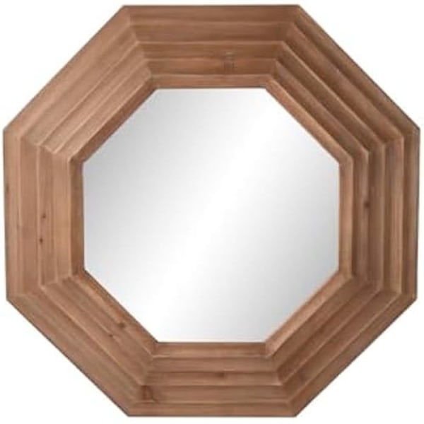 Vægspejl - HOME ESPRIT - Moderne - Naturbrun - 124 x 124 cm - Massivt træ Flerfärgad