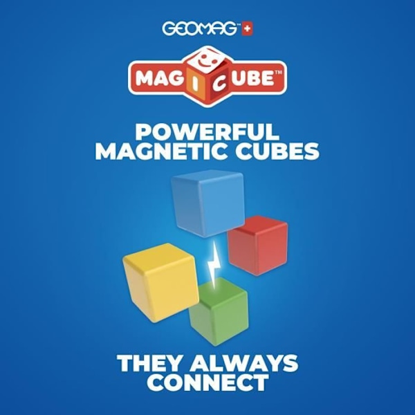 Magnetisk byggesæt - GEOMAG - Magicube Recycled Creative Set - 8 dele - Genanvendt plastik - Fra 1 år Gul, röd, blå, grön
