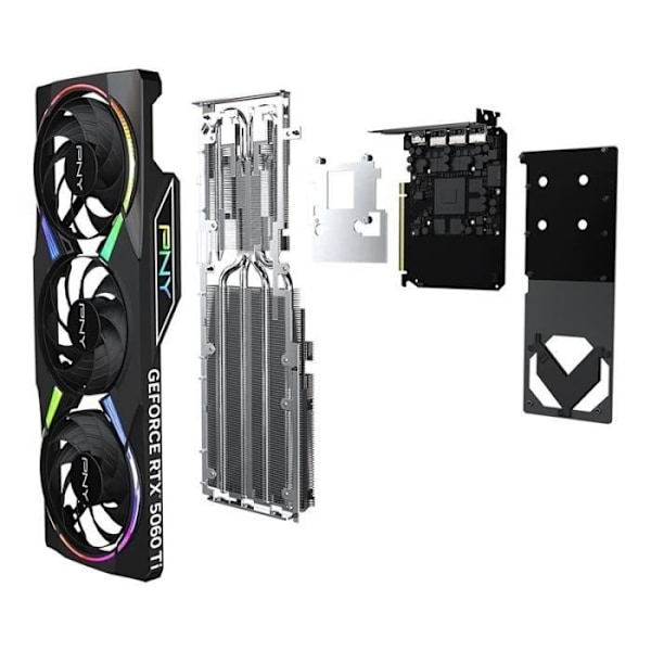 PNY - Grafikkort - GeForce RTX™ 5060 Ti - 8GB - ARGB Overclocked Triple Fan DLSS 4
