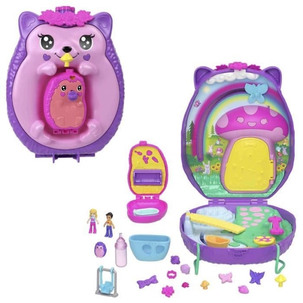 Polly Pocket Mor og Baby Pindsvin Taske Sæt 2 Figurer - JBJ91 4 år og op
