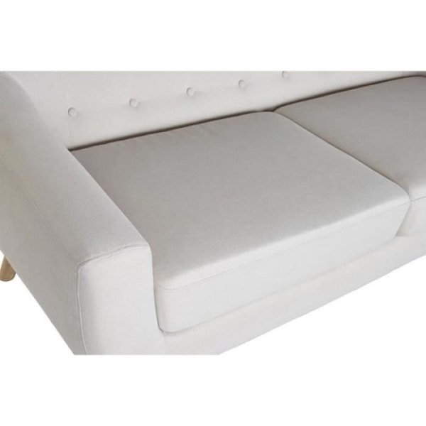 Sofa DKD Home Decor Natural Polyester Rubberwood Creme (172 x 82 x 82 cm)