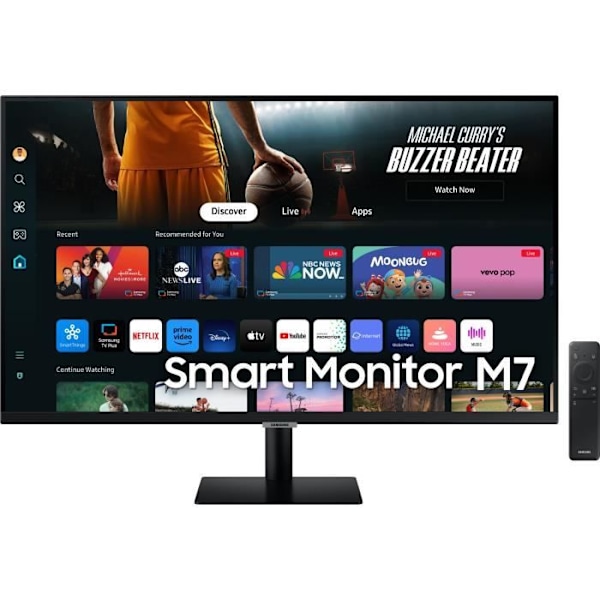 PC-skærm - SAMSUNG - SMART MONITOR M7 DM700 - 32" UHD 4K - VA panel - 60Hz - HDR10 - USB-C 65W - HDMI - Højttalere - Sort Sort