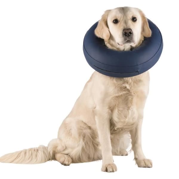 TRIXIE Uppblåsbart skyddshalsband - S-M - Blå - För hund
