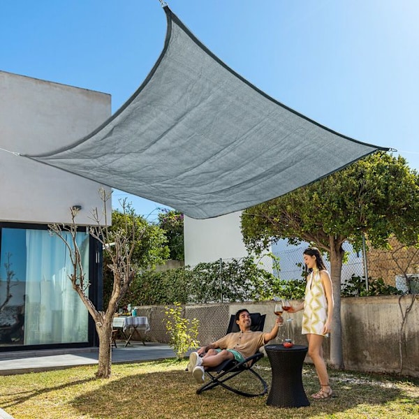 Shazail InnovaGoods rektangulært skyggesejl 2 x 3 m - Grå Beige