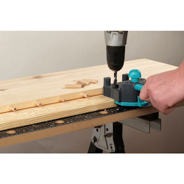 wolfcraft - Borrjigg för tappmontering - Diameter 6/8/10 - ref. 4640000 Brunt trä