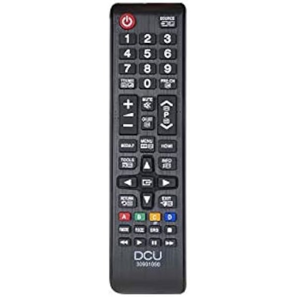 | DCU TECNOLOGIC Samsung fjernbetjening | LCD/LED TV fjernbetjening | Kompatibel med Samsung TV | Sort Sort