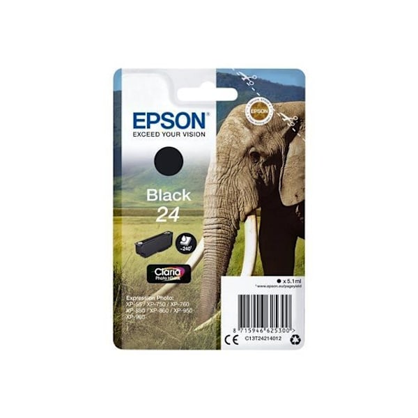 EPSON Cartridge T2421 - Elephant - Sort