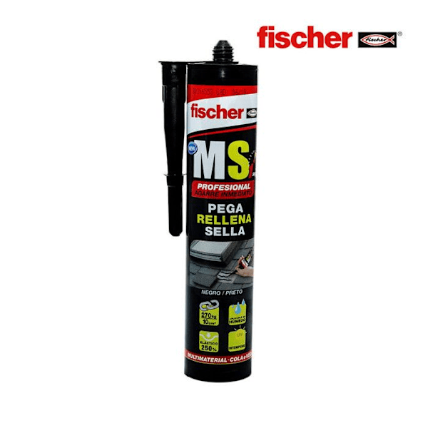 Lim - fixeringspasta - kemisk tätning Fischer - 540330 - Polimero MS profesional negro Svart