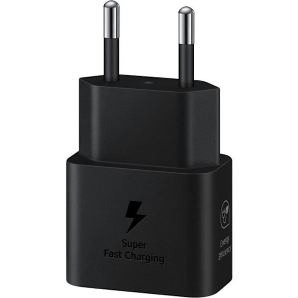 Samsung matkapuhelinlaturi 25W verkkolaturi USBC-kaapelilla Musta