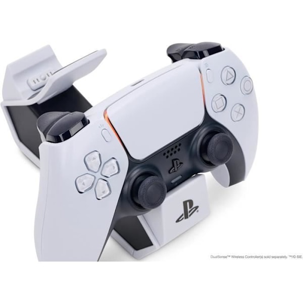 Dubbel laddstation - POWER A - PS5 DualSense - Vit - Laddar 2 handkontroller samtidigt - LED indikator Vit