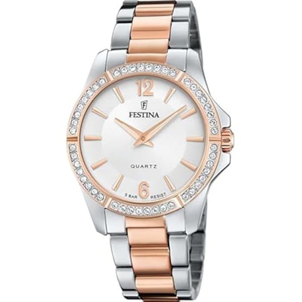 Festina Femmes Analog-Digital Quartz Ur med Rustfrit Stål Rem Rostfritt stål