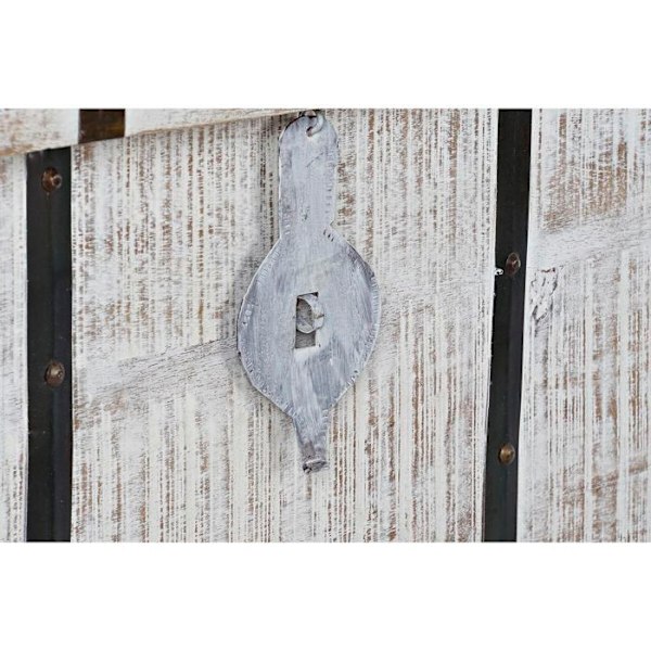 Opbevaringskasse - DKD Home Decor - Mango træ - Metal - 116x40x45 cm - Elegant og praktisk Vit