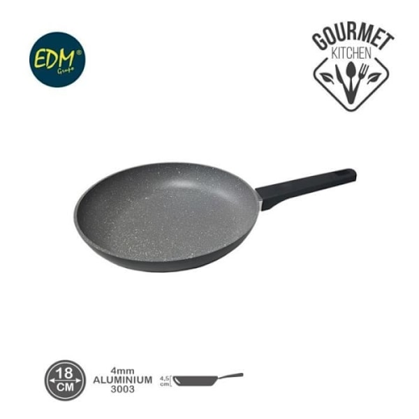 Stegepande - EDM - 18 cm - Non-stick - Nem at rengøre - Holdbarhed Svart