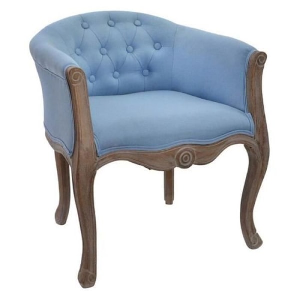 Lænestol DKD Home Decor Blå Polyester Træ (58 x 56 x 69 cm)