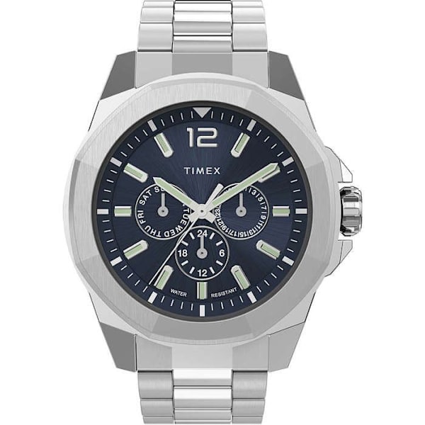 Ur - Timex - Essex - Sølv/Stål - Vandtæt 5 ATM - Analog visning Silver/stål, blå
