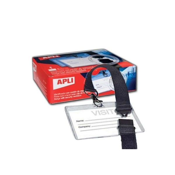 Merkit - APLI - 90 x 56 mm - PVC läpinäkyvä - Turvanyöri - Pakkaus 25 kappaletta
