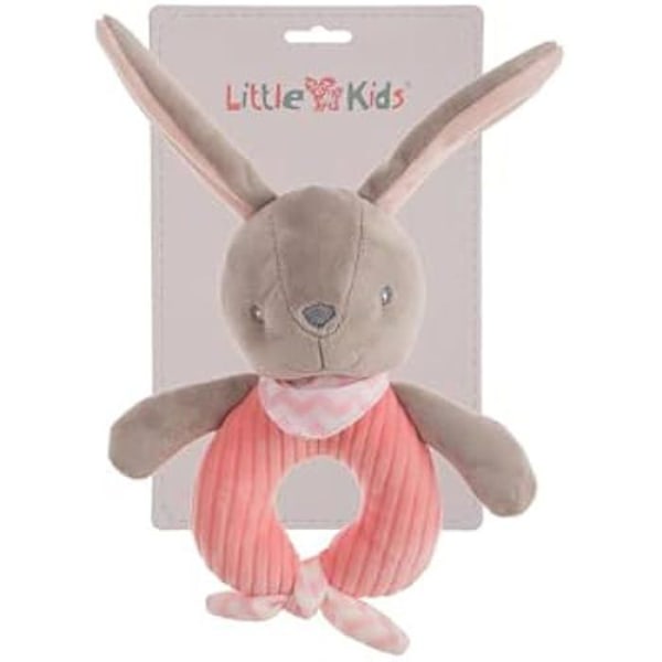 Legetøj - Creaciones Llopis - Pink fløjl kanin rangle 18 cm Rosa