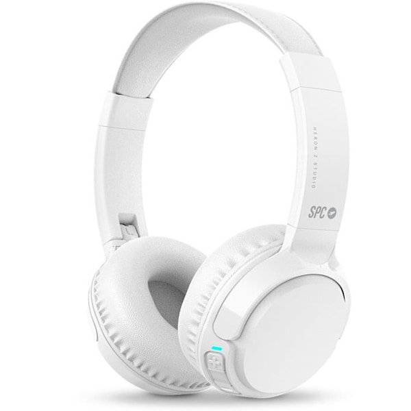 SPC HERON 2 STUDIO – Langattomat Bluetooth-kuulokkeet, 50h akku, kaksois-samaaikainen yhteys, mikrofoni ja kierrätettyä muovia - Valkoinen