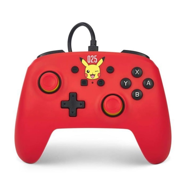 Gamepad PowerEn trådbunden handkontroll för Nintendo Switch - Laughing Pikachu - Gul - Vibration Gul
