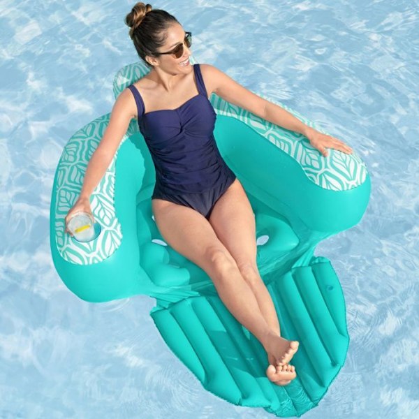 Bestway Comfort Plush uppblåsbar poolstol 145 x 120 cm Blå