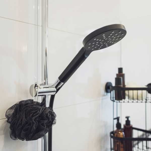 WENKO Bruserør Design, fleksibelt bruserør, universel forbindelse ½", plastik, L175 cm, mat sort