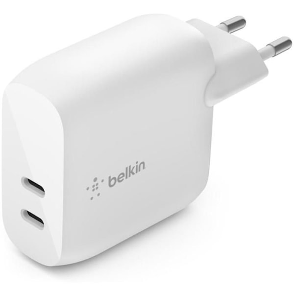 Lader - Belkin - Dual 20W - USB-C - 40W - Hvid Hvid