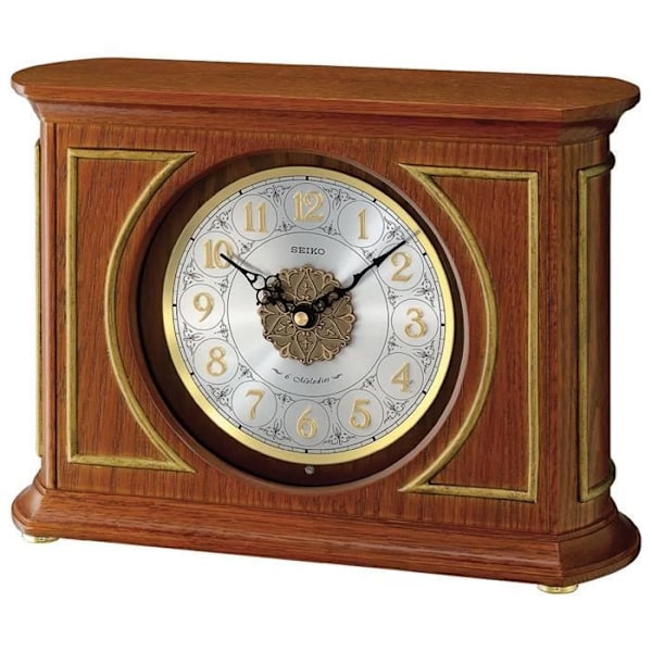 Vækkeur - SEIKO - SOBREMESA QXW219B - Klassisk - Brun - Analog - Cylindrisk kastanj