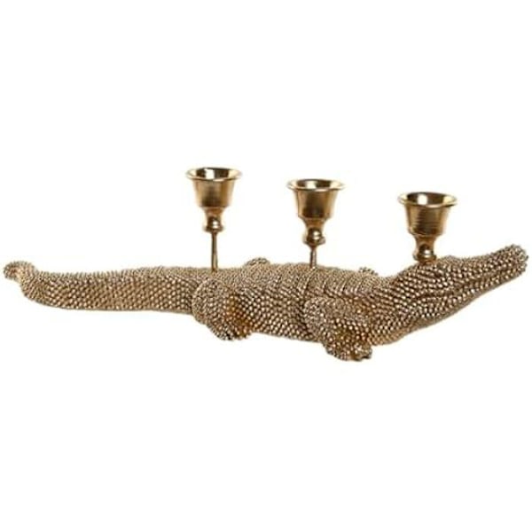 Dekorativ statyett - HOME ESPRIT - Gyllene ljusstake - 42,5 x 12,5 x 11,5 cm - Flerfärgad - Inomhus Flerfärgad