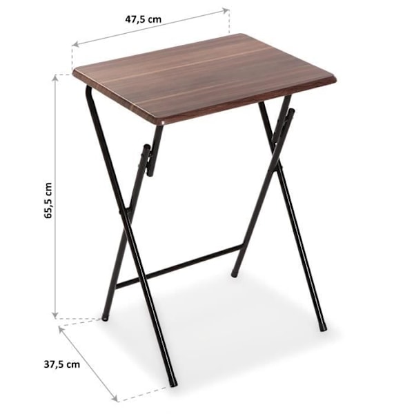 Käytäväpöytä - VERSA - Napoca - Puuta ja metallia - Tummanruskea - 65,5 x 37,5 x 47,5 cm Mörkbrun