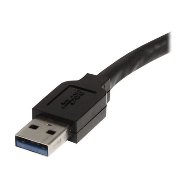10 m aktivt USB 3.0 forlængerkabel - STARTECH - Strømadapter medfølger - Sort