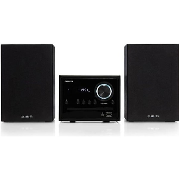 Micro Hi-Fi - Aiwa - MSBTU-300 - 20W - Bluetooth 4.2 - MP3 CD-afspiller - Digital FM-radio Sort