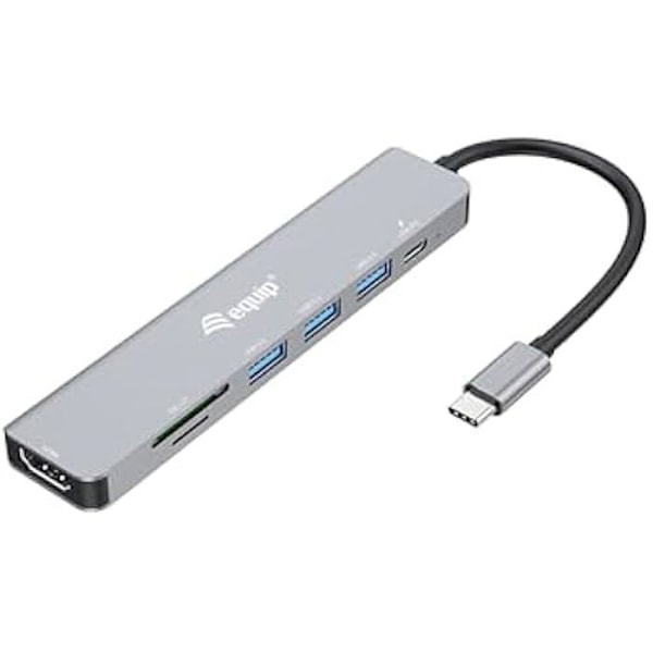 Multifunktionsadapter - EQUIP - 133494 - HDMI 4K/60Hz - USB 3.2 Gen1x3 - Micro SD-kort - TF-kort