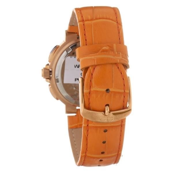 Dameur - Folli Follie - WF13R002SEN - Kvarts - Læder - Ø 40 mm Orange, hvid