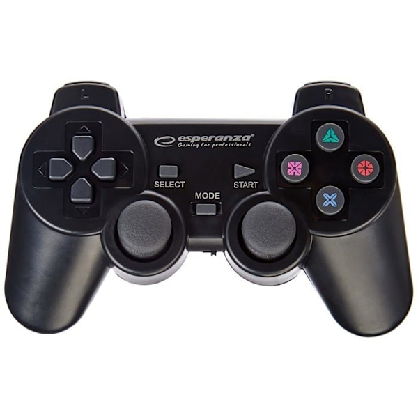 Spilcontroller - ESPERANZA - Gladiator - Kablet - Sort - PC og PS3 sort