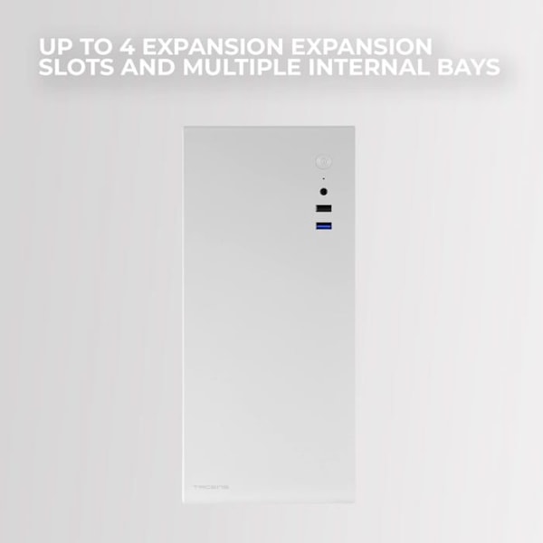 Tacens ORUMX, Ultra Compact Slim Micro-ATX Minitower, stålchassi, 80 mm fläkt, vit