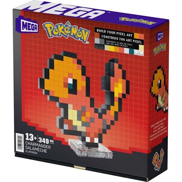 MEGA-Pokémon-Salamander-Retro byggesæt 349 dele - MEGA Pokémon - HTH76 Flerfärgad