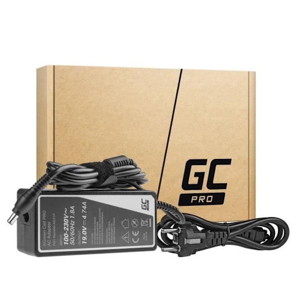 Lader Green Cell PRO 19V 4.74A 90W til Samsung R510 R522 R525 R530 R540 R580 R780 RV511 RV515 RV520 NP300V5A NP350E5C NP350V5C Sort