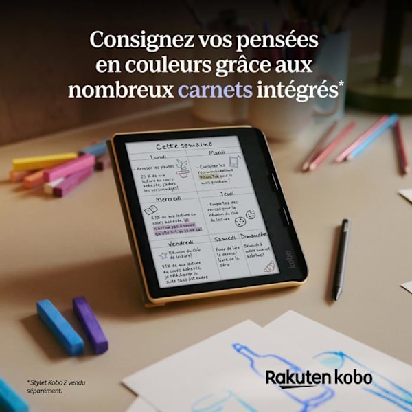 eReader - Kobo - Libra Colour - Färgskärm E Ink Kaleido 3 - 7 tum - Vattentålig IPX8