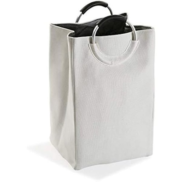 Vasketøjskurv - VERSA - 19487075 - Polyester - Hvid - 55 x 30 x 46 cm Vit