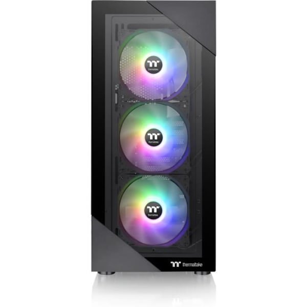Mid Tower PC-taske uden strømforsyning - THERMALTAKE View 200 TG ARGB (Sort) - ATX/Micro ATX - 3x120mm A-RGB - USB 3.0/2.0 - Hærdet glas