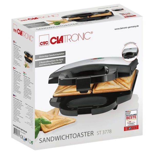 Sandwich og Croque-Monsieur Maker Clatronic ST3778