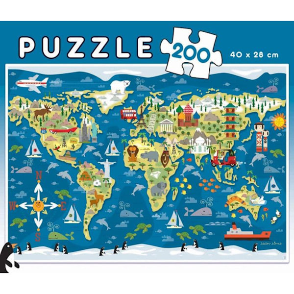 Pussel 200 bitar: Världskarta, Sean Sims