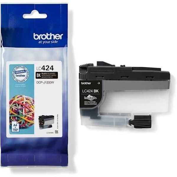 LC424BK-mustepatruuna - BROTHER - 750 sivua, riittoisa musta - DCP-J1200W
