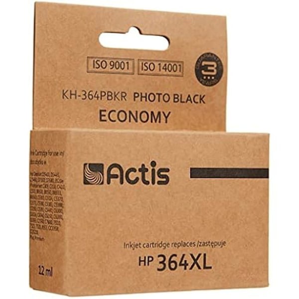 Aktis KH-364PBKR blækpatron til HP printer - Sort - Inkjet - 290 sider