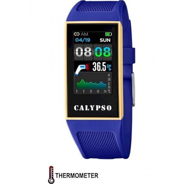 Montre - Calypso - K8502-2 - Farve Blå - Plastikkæde - Farbdisplay