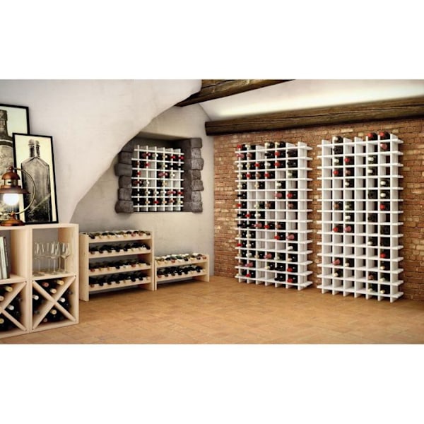 Pulloteline - Katea - Malli KT1600.99 - Beigeki - Kapasiteetti 16 pulloa - Massiivipuuta