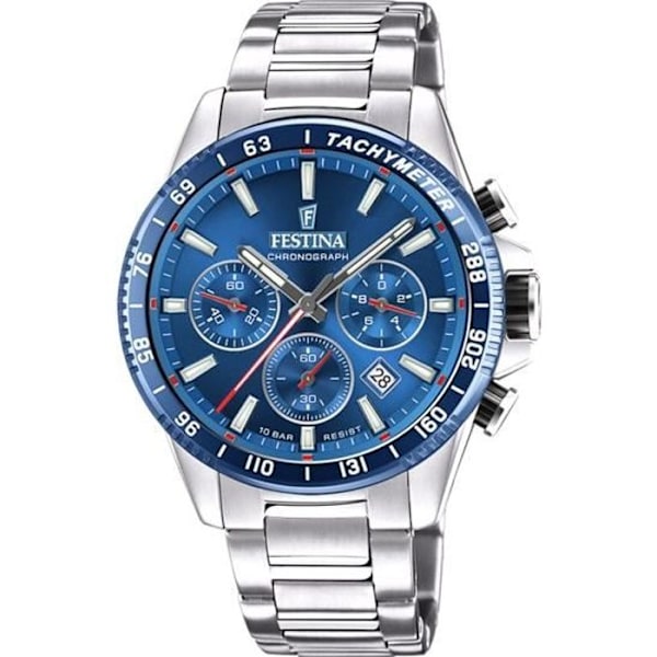 Chronographur - Festina - F20560/3 - Blå skive - 45mm - Vandtæthed 10ATM Lackat stål