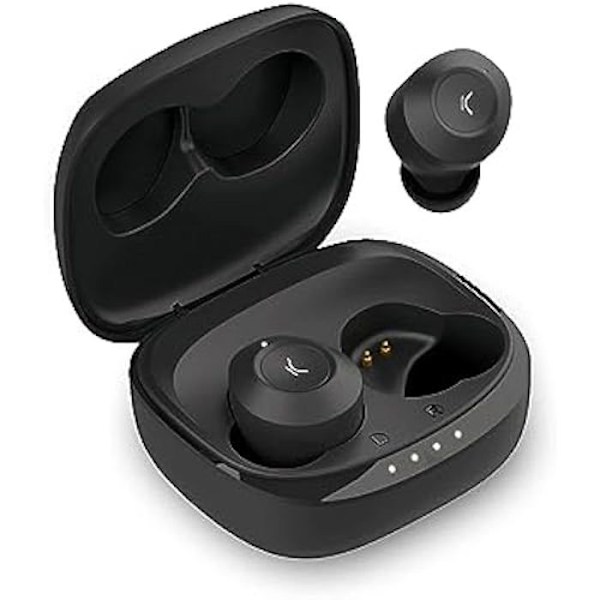 KSIX Oblivion trådlöst Bluetooth-headset, HD-mikrofon för samtal, vattentät, röstassistenter, 19 timmars batteritid, sant