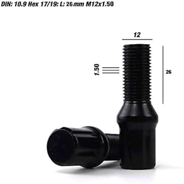 Offset skruer - OMP - Omp Speed - M12x1,50 - Stål - Pakke med 10 stk.