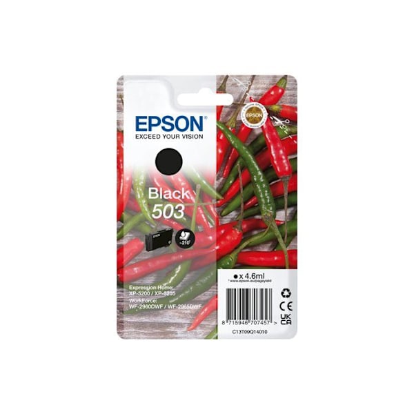 Tintenpatron - EPSON - INK-503 - 4,6 ml - Sort - Kompatibel blækstråle